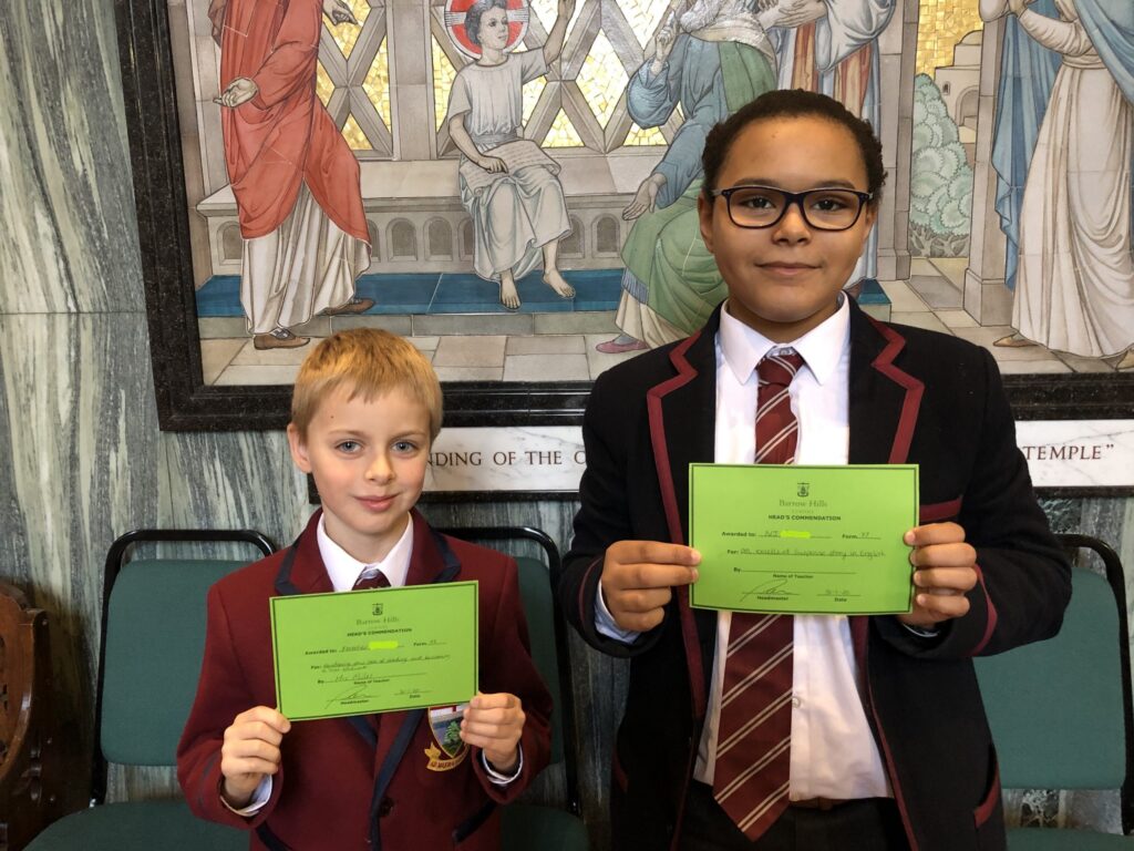 Students show their green commendations