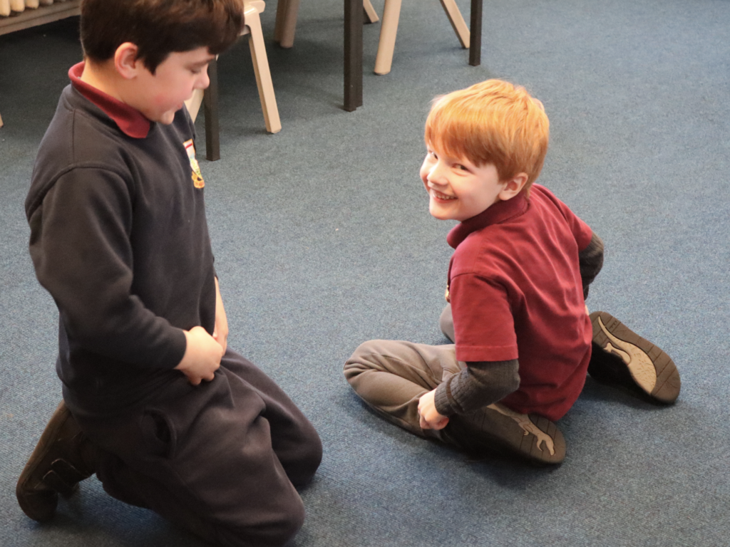 students on the floor