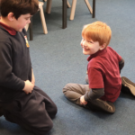 students on the floor