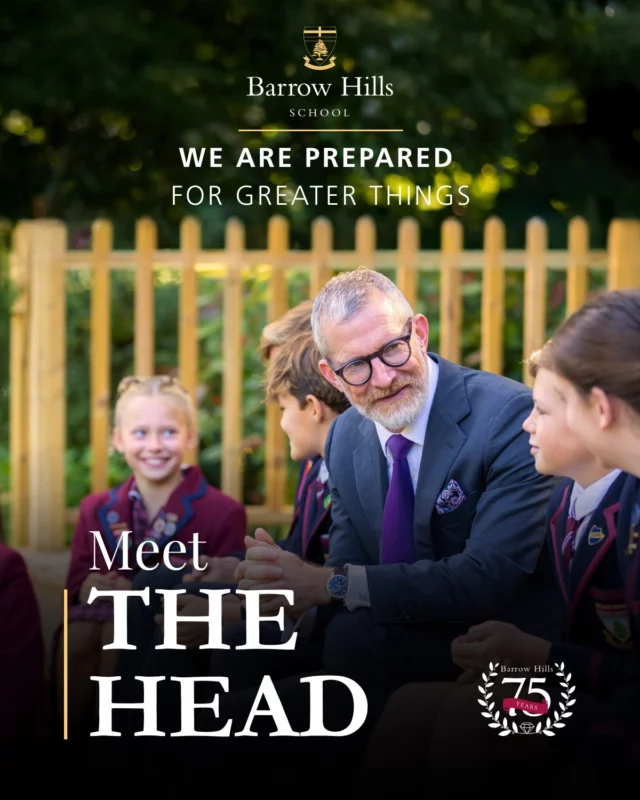 We are delighted to invite you book a personal visit with our Head, Mr John Towers. Usually lasting around 90-minutes, as well as chatting with John you will also have opportunity to meet teachers, the children and tour our beautiful school.

Based in Witley, near Godalming, Barrow Hills is a co-educational nursery and day school for children aged 2-13 years. 

We provide individualised academic challenge and support with a space for free thinking and the confidence to explore, grow & achieve is a vital part of a formula for happiness at Barrow Hills. In small, dynamic classes we create tailored learning journeys to ensure that every child feels supported and inspired. Our exceptional co-curricular program adds depth, enrichment and joy. 

Join Mr Towers for a Personal Tour and experience first hand why Barrow Hills children flourish academically, socially and emotionally.

Follow the link https://www.barrowhills.org/admissions/visit-barrow-hills/book-a-personal-tour/ to book or contact us on 01428 683639 or registrar@barrowhills.org